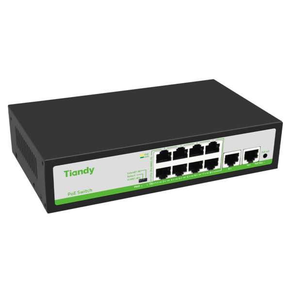 Tiandy TC-P3S010-F/0820/AT/90 10 Port with 8xPoE 2xUplink Port PoE Switch - Image 3