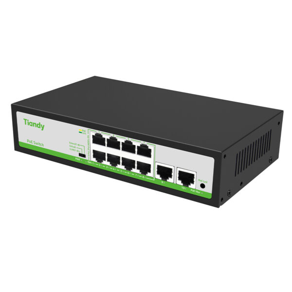 Tiandy TC-P3S010-F/0820/AT/90 10 Port with 8xPoE 2xUplink Port PoE Switch - Image 2