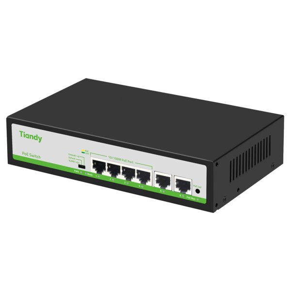 Tiandy TC-P3S06-F/0420/AT/55 6 Port with 4xPoE 2xUplink Port PoE Switch - Image 2